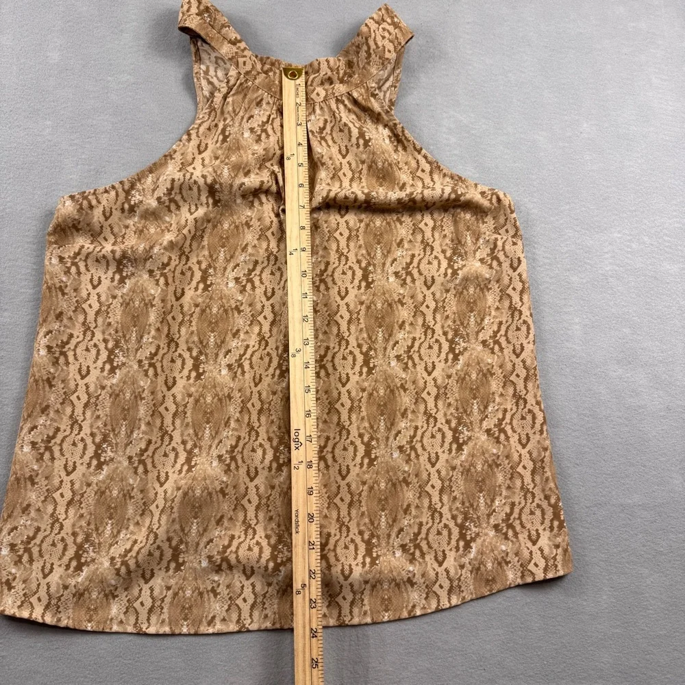 Goldray Halter Top Snakeskin Print Tie Back Tan Womens Size XLARGE Swing - Picture 5 of 9